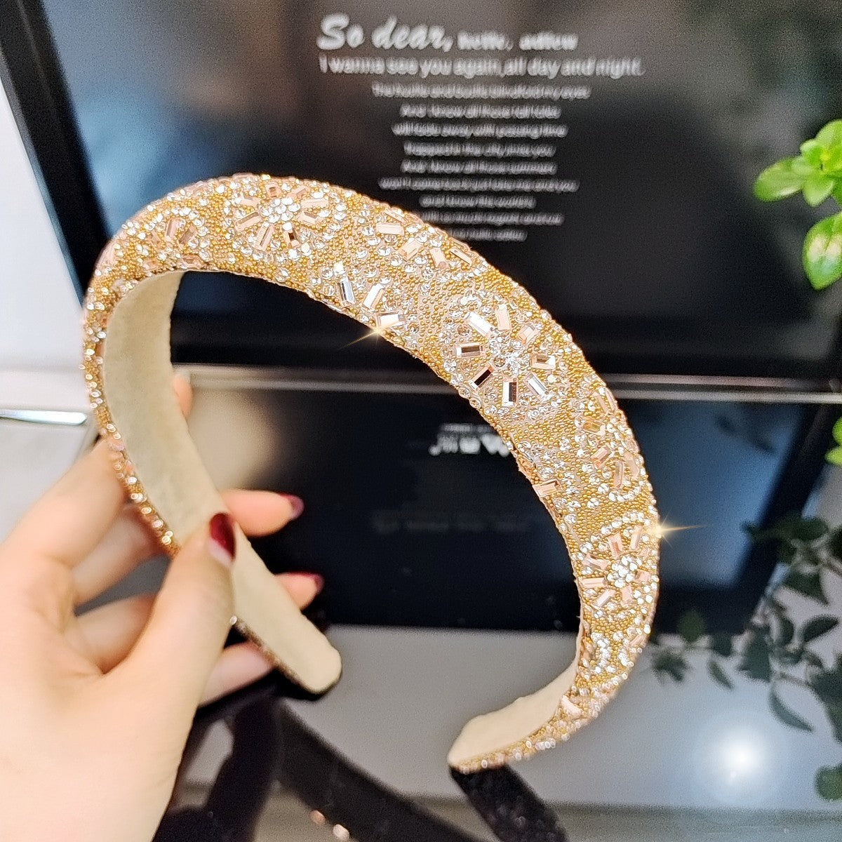 Wholesale Heavy Industries Shining Crystal High Headtop Light Luxury Fashion Versatile High End Headband