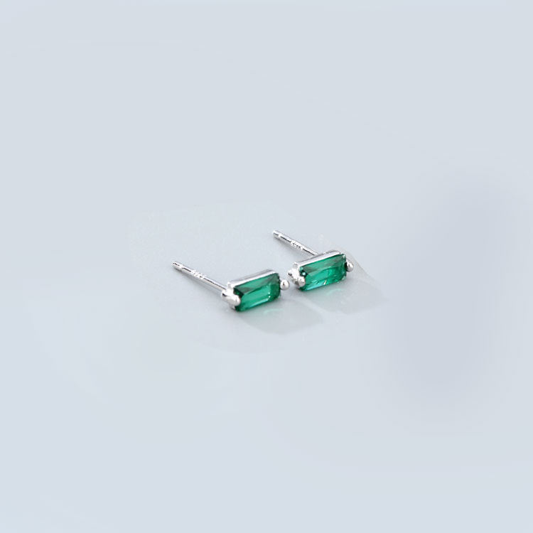 Wholesale 925 Sterling Silver Square Multicolored Zircon Earrings