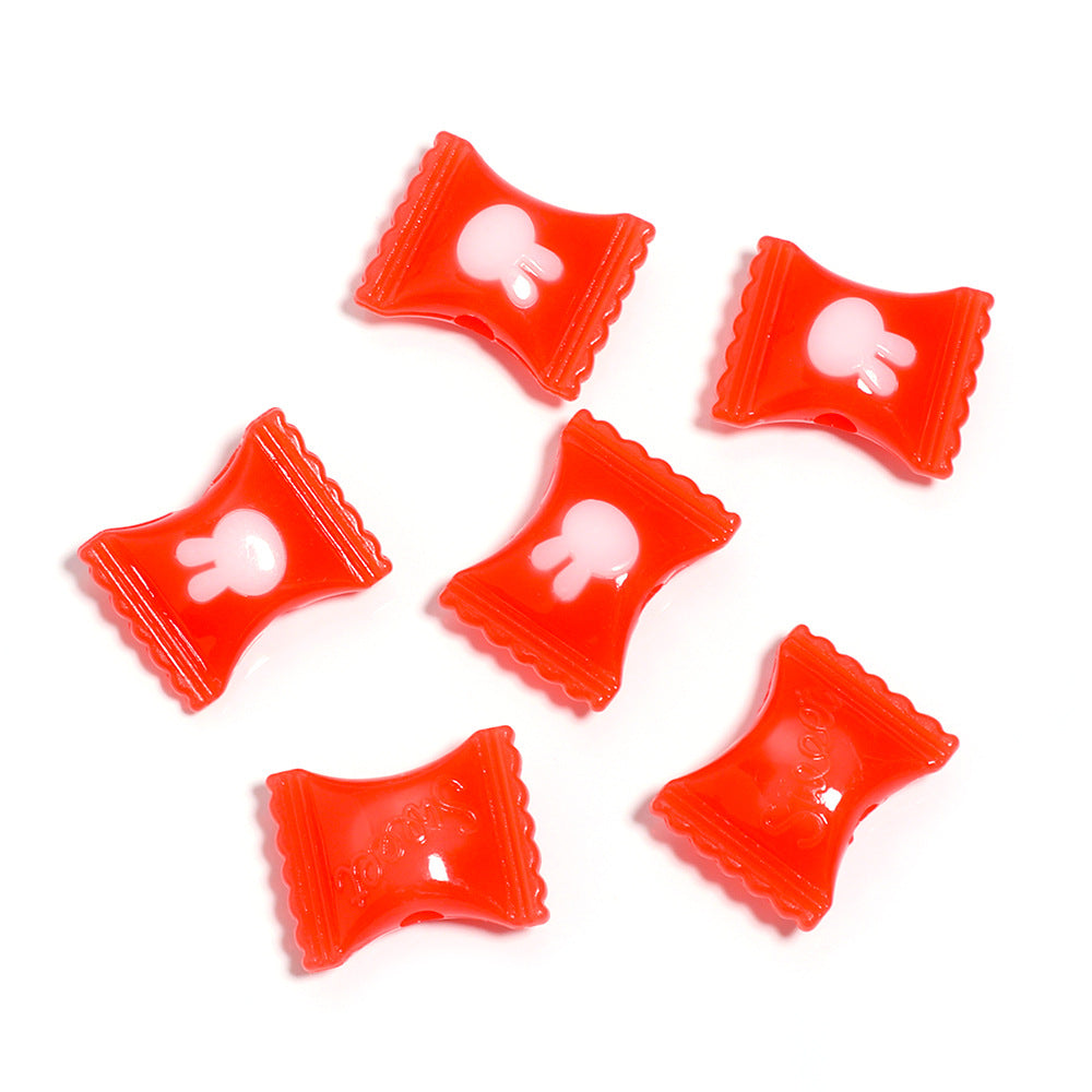 Wholesale 10pcs Jelly colored rabbit candy acrylic beads