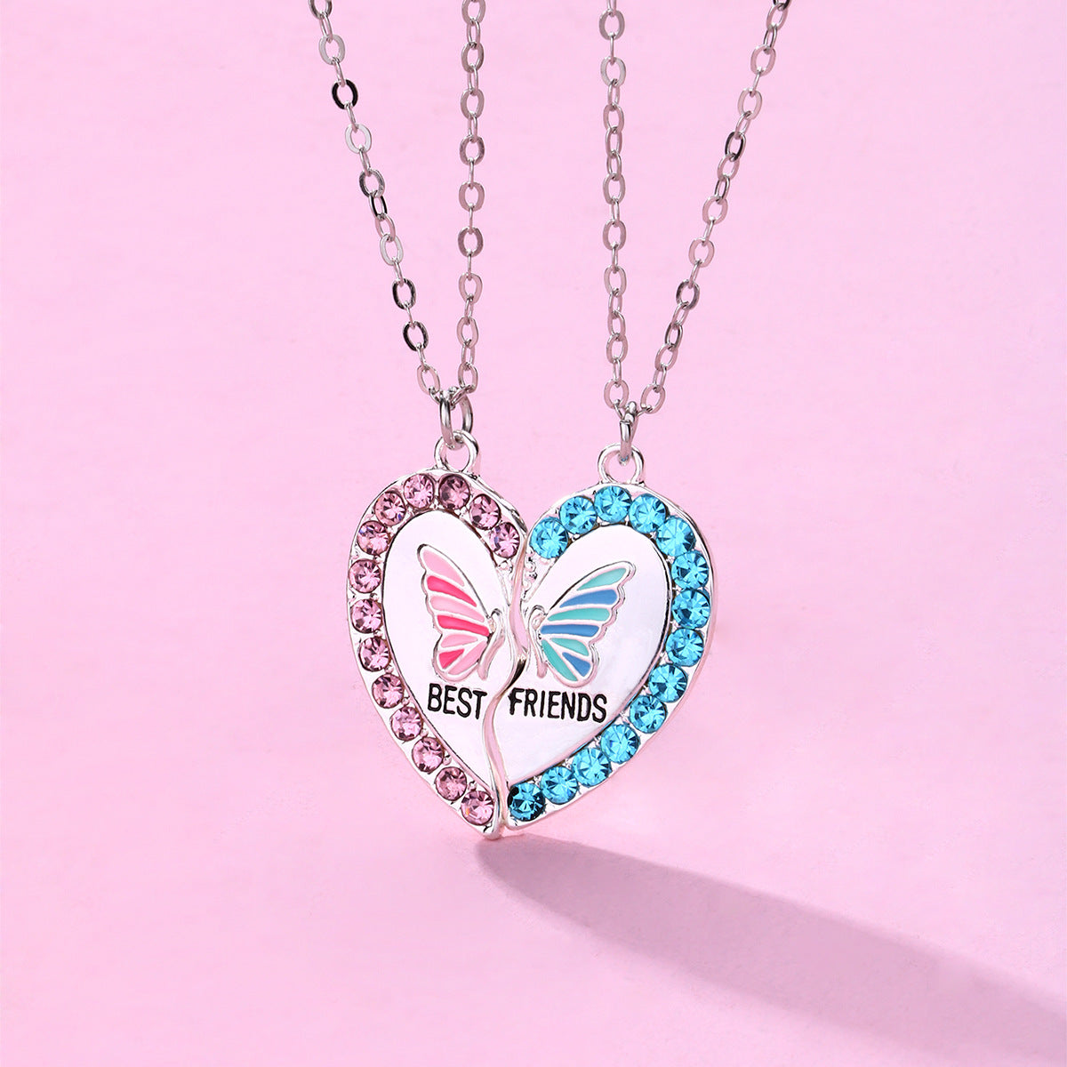 Wholesale  Butterfly Love necklace  magnet stone necklace alloy necklace
