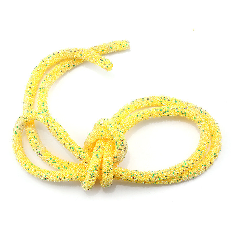 Wholesale  Diy seven-color sequin drill pipe glitter powder rope with rubber hose rainbow shoes and hats drill decorative rope jewelry