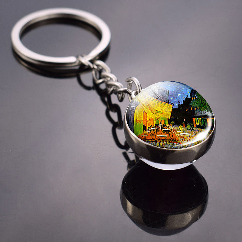 Wholesale Van Gogh Starry Sky Metal Keychains