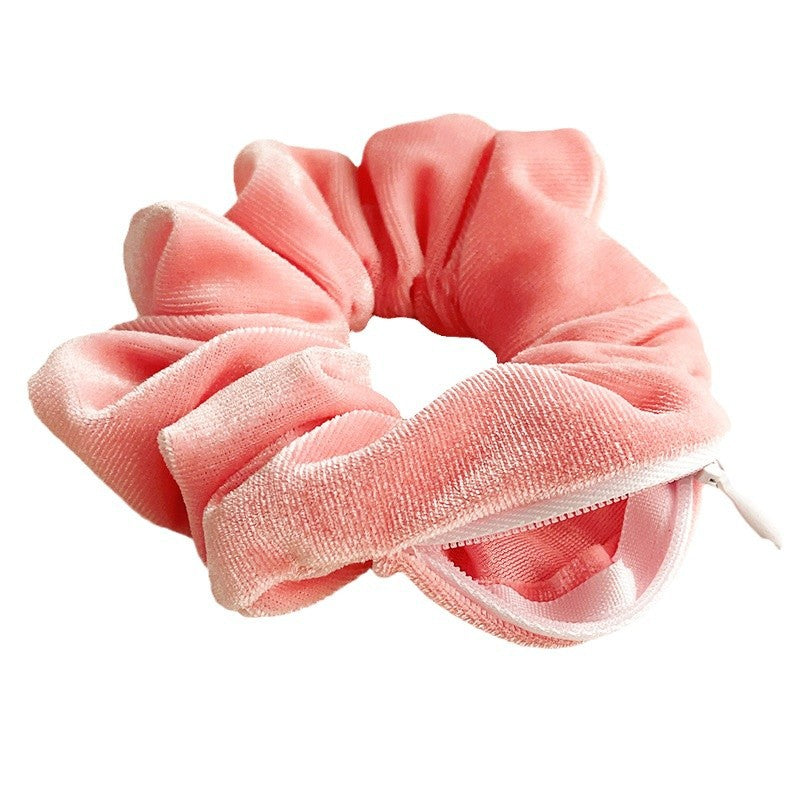 Wholesale Velvet Creative Zipper Pig Intestine Pleated Ponytail Head Rope