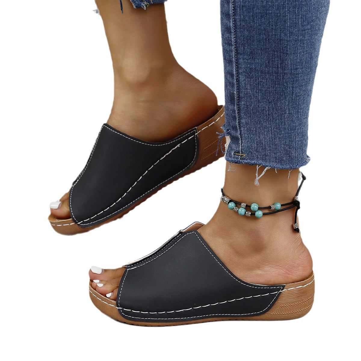 Wholesale Outdoor Wedge Heel Simple New Style Sandals for Women