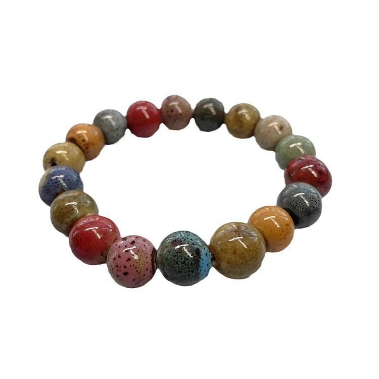 Wholesale Ethnic Style Flower Glaze Ceramic Retro Bracelet