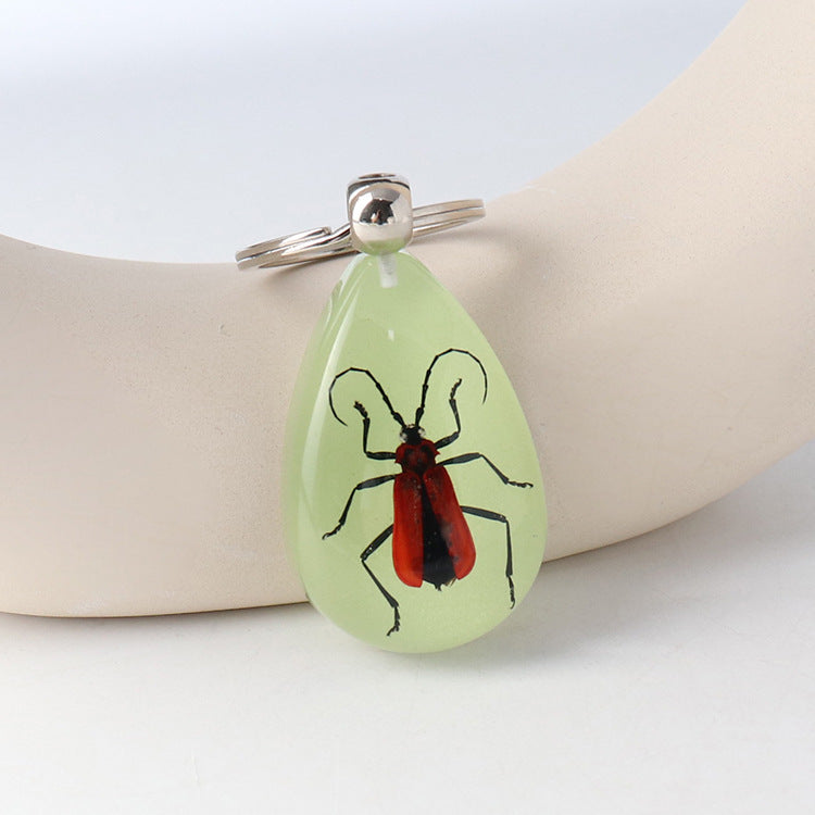 Wholesale Large Amber Glow-in-the-Dark Insect animal specimen Keychain
