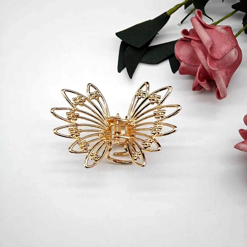 Wholesale Sweet Butterfly Clip Korean Korean-style Head Half-tied Hairpin Valentine's Day Cross-border Hollow Shark Clip Bangs Clip