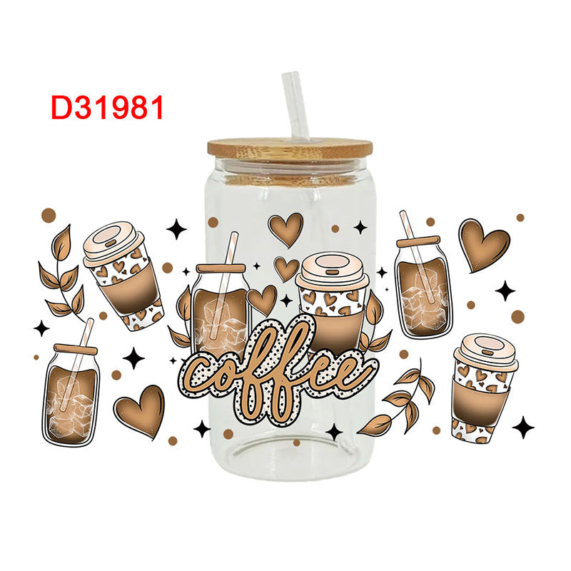 Wholesale coffee beverages 16oz Cup UV DTF Wraps