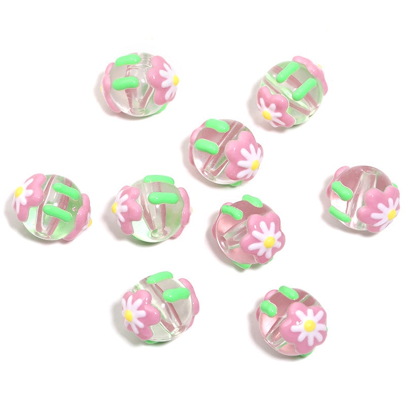 Wholesale Personalized hand-painted flower beads