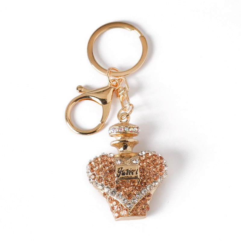 Wholesale Full Diamond Perfume Bottle Alloy Key Ring