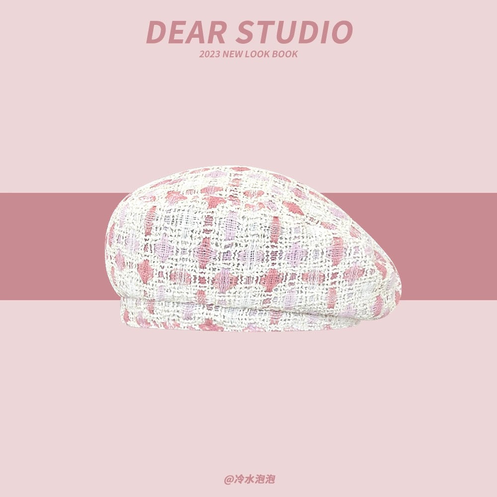 Wholesale Hot Girl Pink American Retro Cowboy Forward Cap Beret Peaked Cap