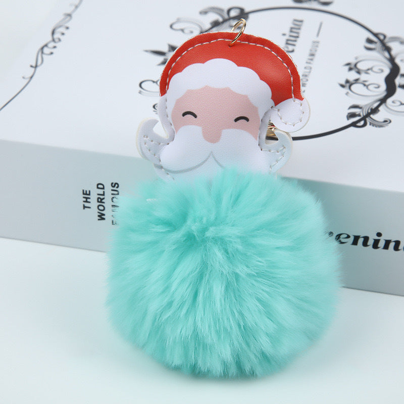 Wholesale Christmas Plush Ball Santa Claus Plush Keychain