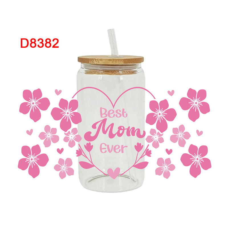 Wholesale Flower Mother's Day 16oz Cup UV DTF Wraps