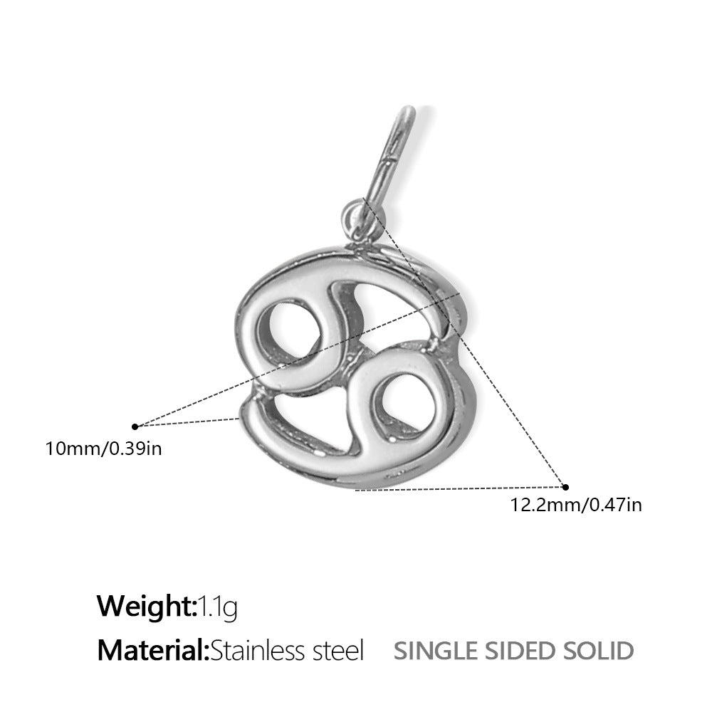 Wholesale Stainless steel twelve zodiac necklace pendant accessories
