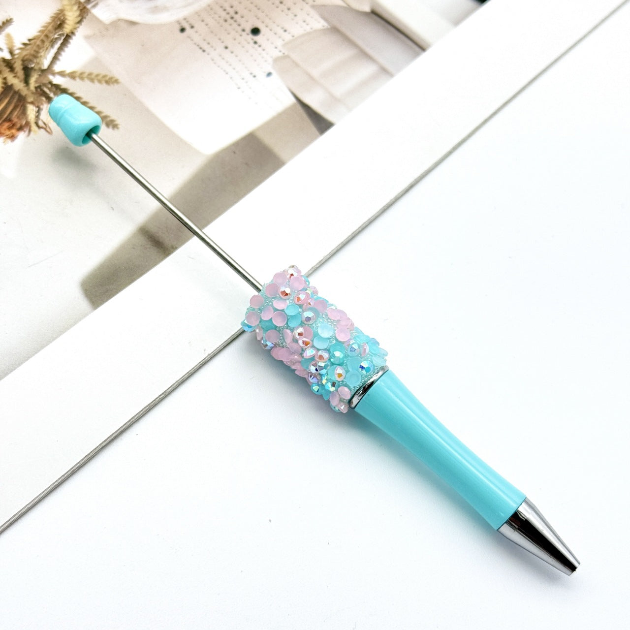 Wholesale DIY Sequin Bead Pen Colorful Resin Ballpoint Pen