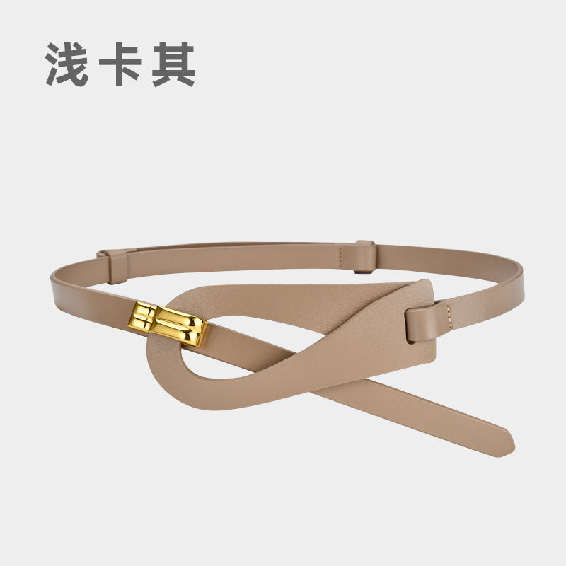 Wholesale Two-layer Cowhide Belt with No Holes for Adjustment and Outer Decoration