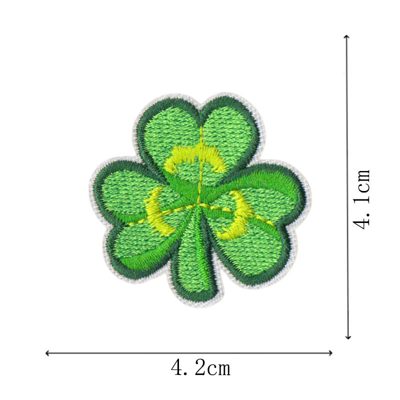 Wholesale St.  Patrick' s Day Clover Green Leaves DIY Patches