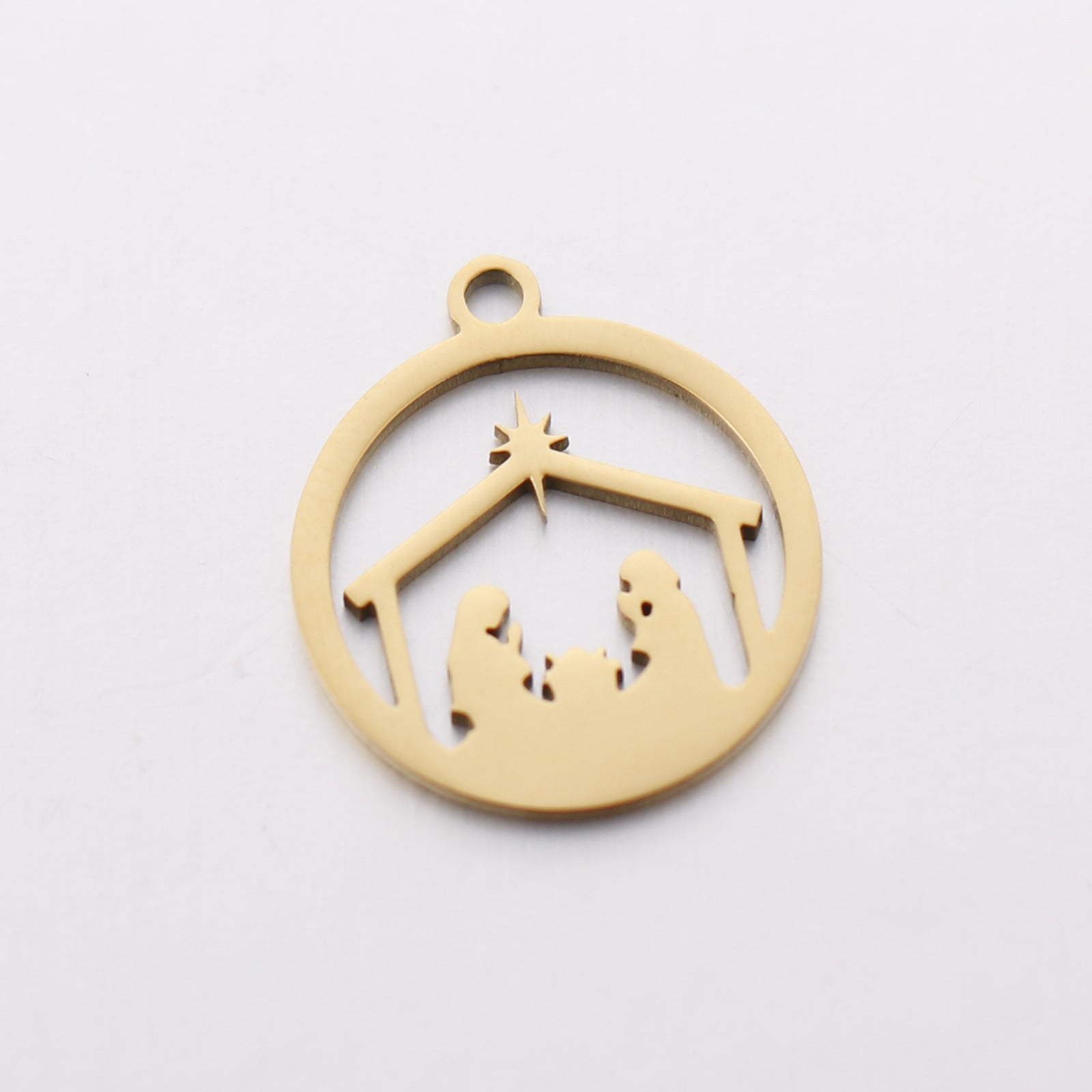 Wholesale Stainless Steel Christmas Snowman Fawn Christmas Tree Snowflake Pendant Accessories DIY