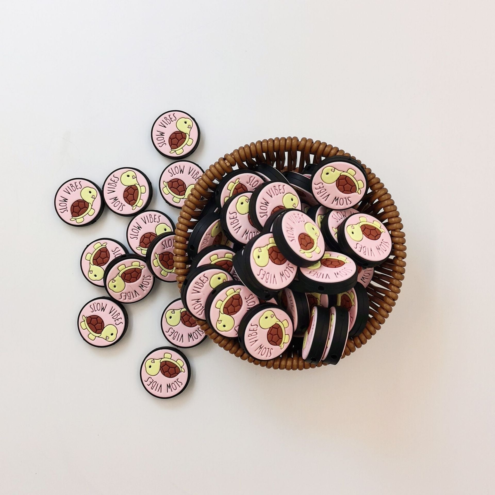 Wholesale 10PCS Little Turtle Letter Silicone Cartoon Beads