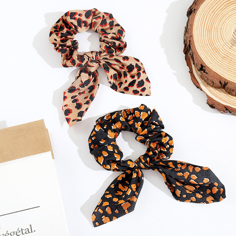 Wholesale Fabric Leopard Large Intestine Hair Ties