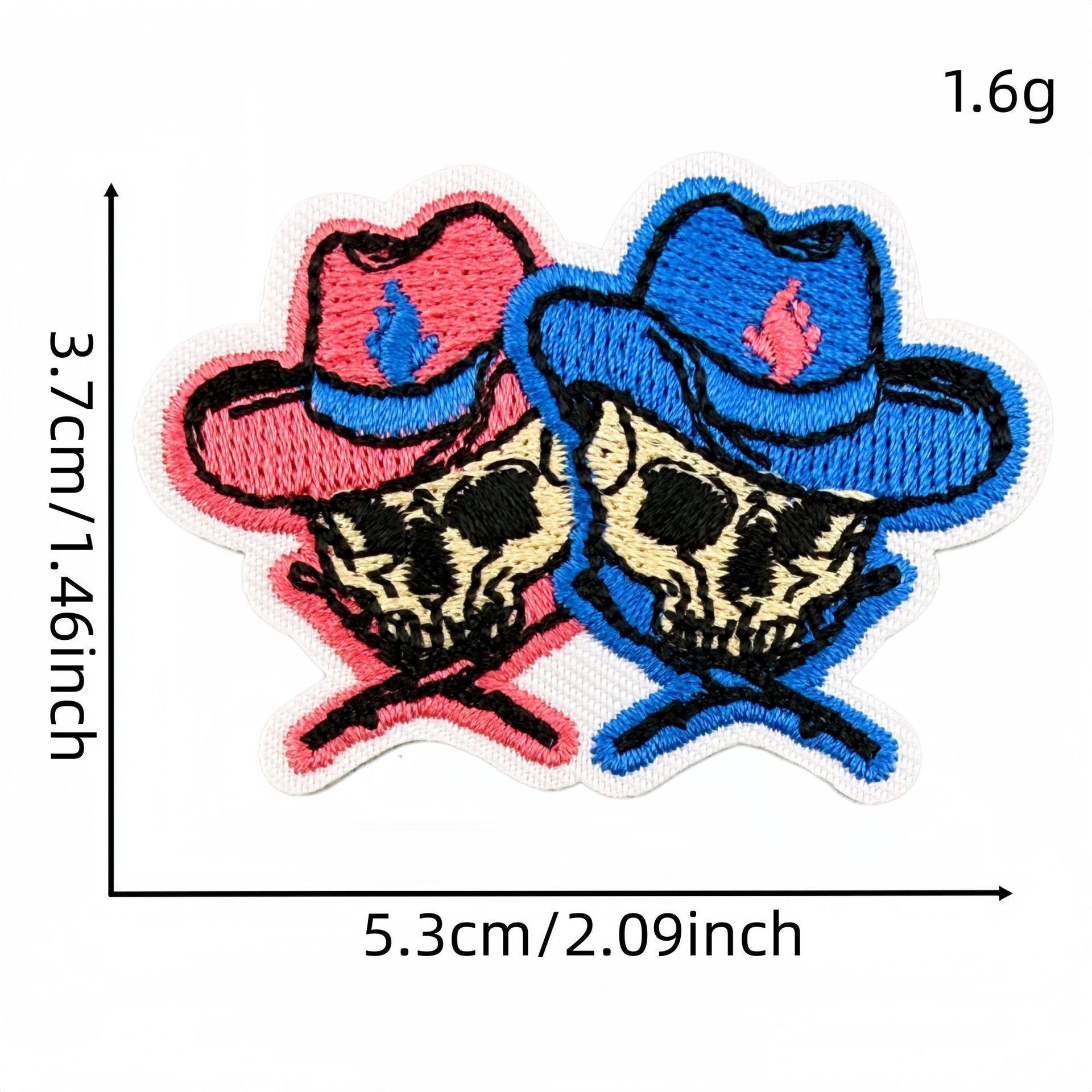 Wholesale Western Cowgirl Embroidered Patches 24 Piece Set Pink Blue Guitar Cow Skull Design DIY Craft Supply For Home Decor And Resale