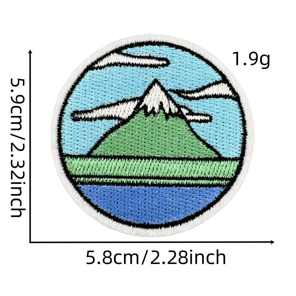 Wholesale Embroidered Patch With Landscape Adventure Design For Outdoor Travel Camping Clothing Decorative Accent