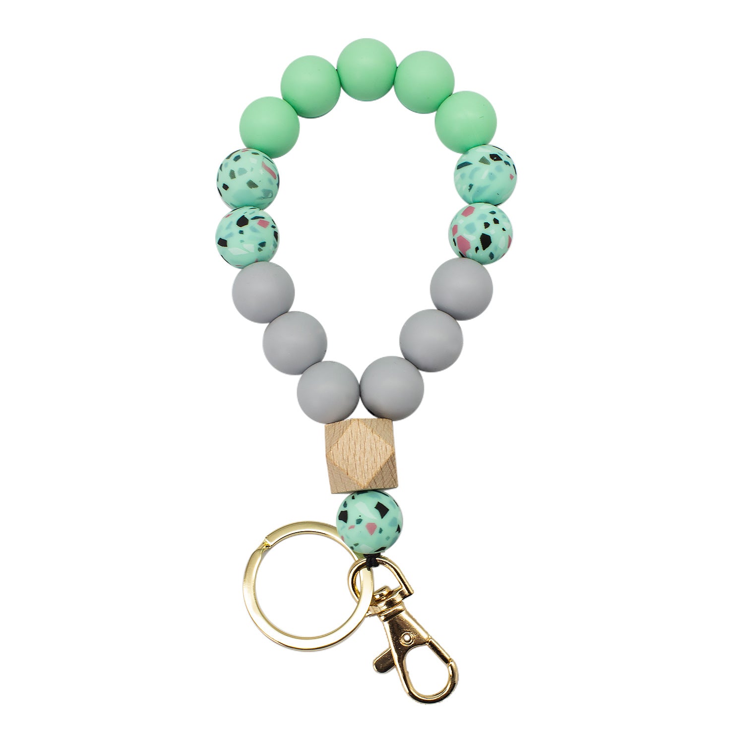 Wholesale Colorful Silicone Leopard Bracelet Keychain