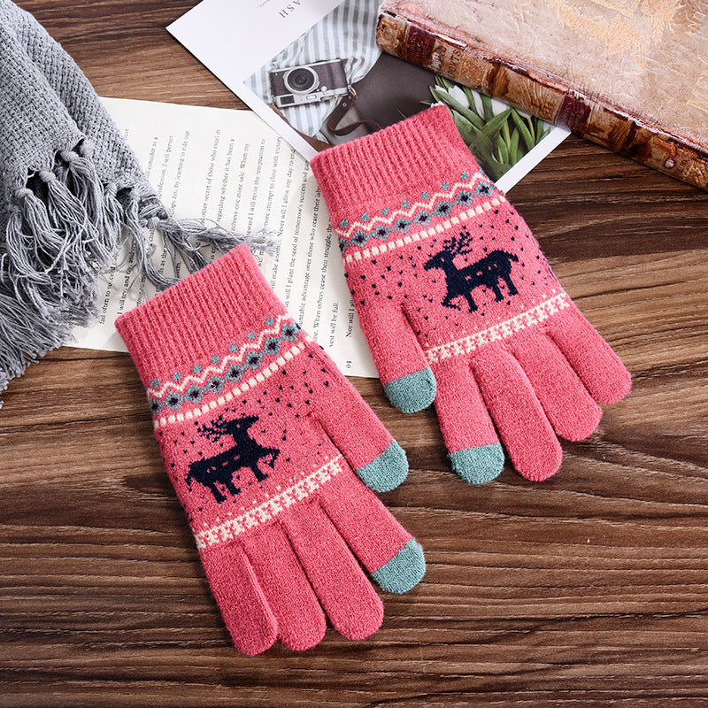 Wholesale Christmas Plush Knitted Gloves