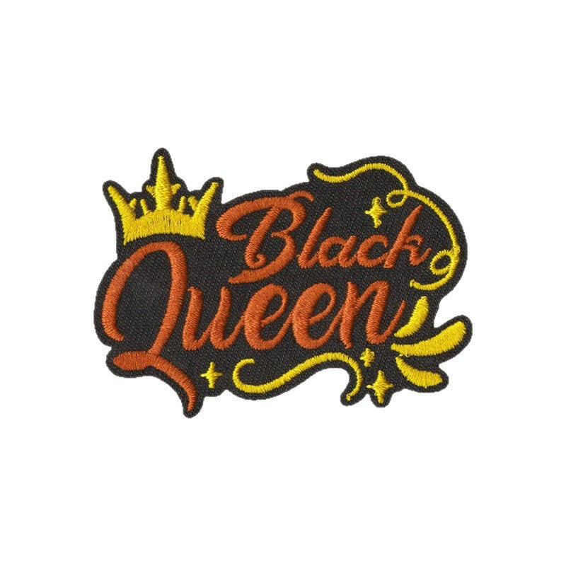 Wholesale Modern Cartoon Black Girl Embroidered Iron On Patches 14 Piece Letter Applique Set For Coat DIY Craft Supply