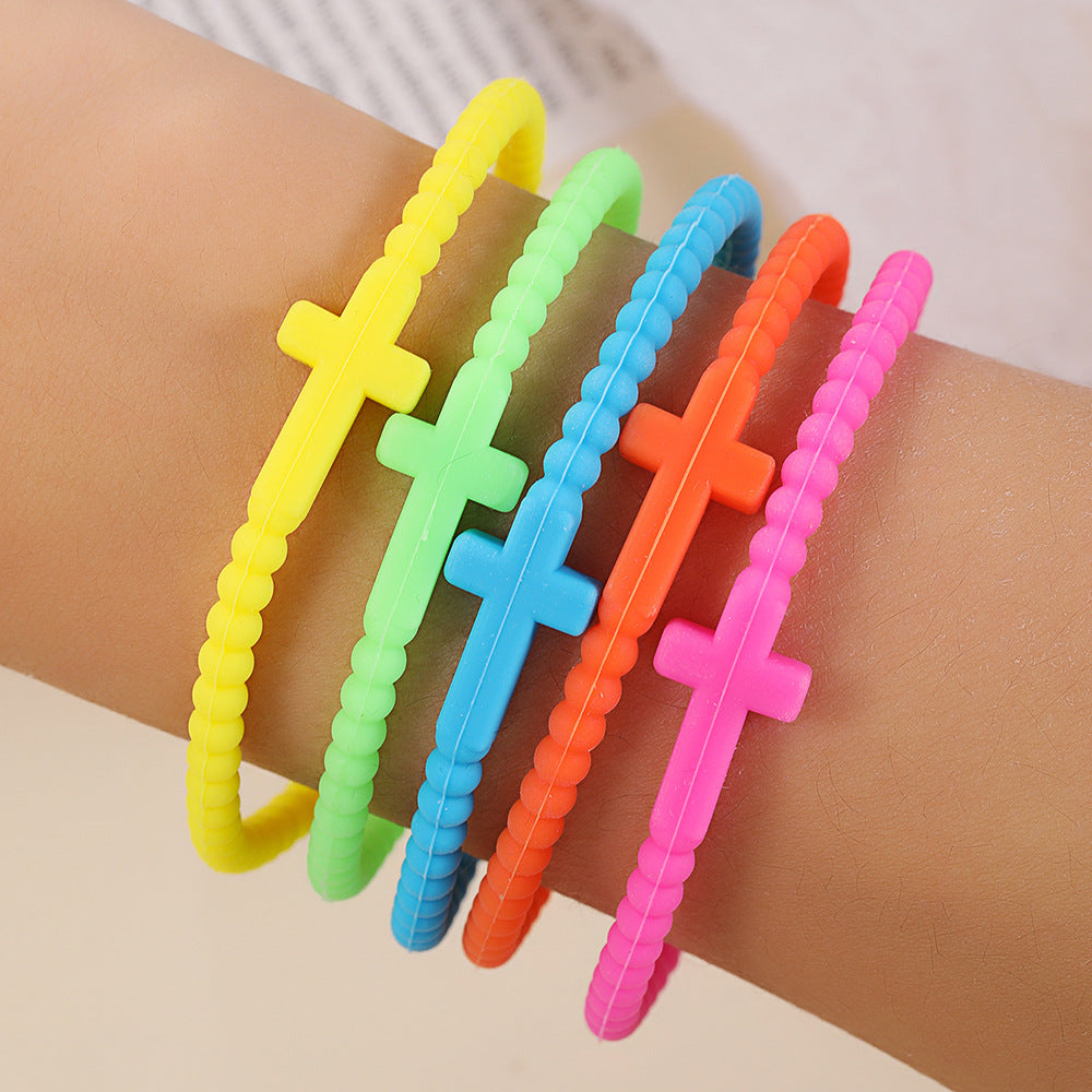 Wholesale  cross bracelet children's hand adult silicone bracelet