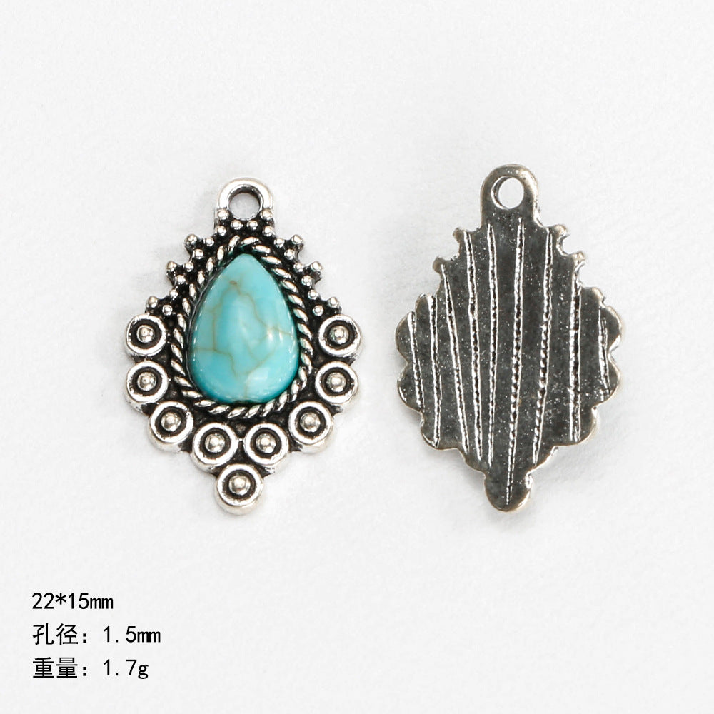 Wholesale Bohemian ethnic style turquoise inlaid necklace bracelet