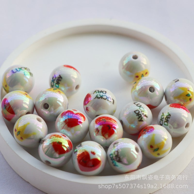Cuentas de plástico/resina de crema de dibujos animados de 100 piezas al por mayor
