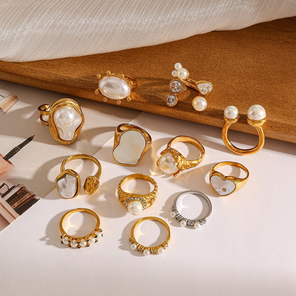 Wholesale Steel Stainless Steel Ring Vintage Round Irregular Rings