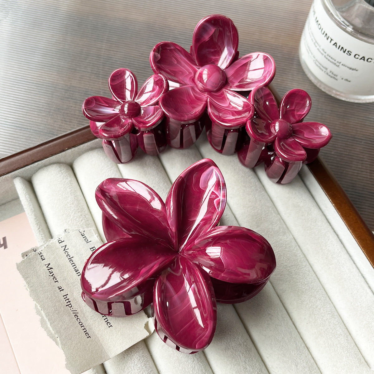 Wholesale Sweet Korean Style Large Flower Shark Clip Plastic Hair Accessory For Everyday Styling And Boutique Resale