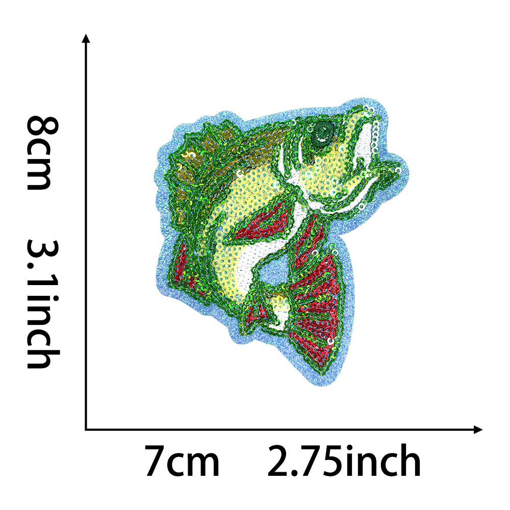 Wholesale  Summer Ocean Sports Watermelon Sandals Sequin Cloth DIY Patches