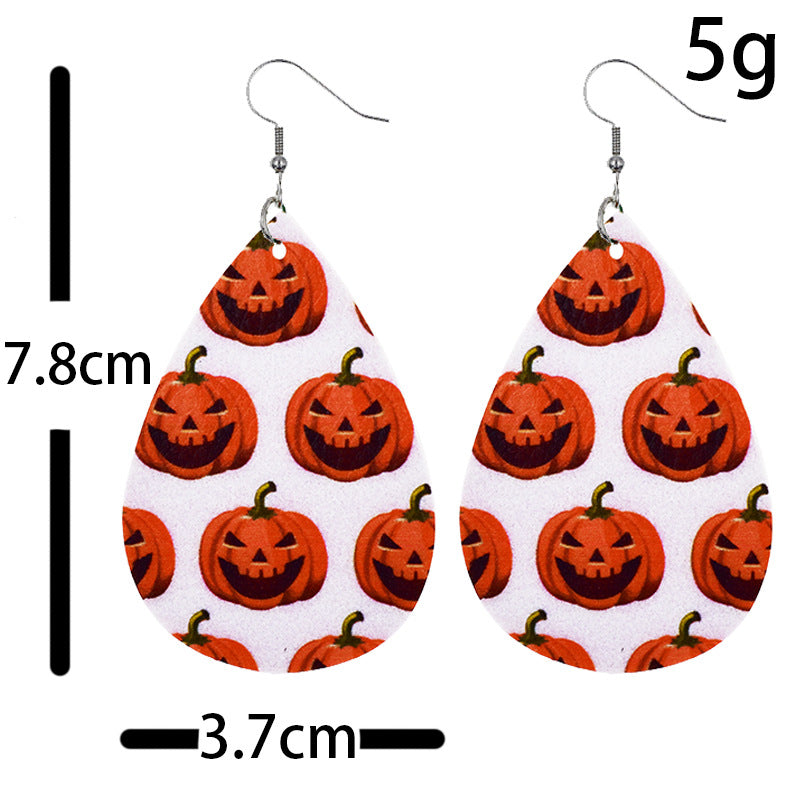 Wholesale Bat Elf Water Drop  Leather Earrings