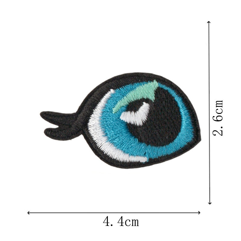 Wholesale Embroidered Cartoon Eye Patches Iron On DIY Decorative Accent For Towels Clothing Craft Supply