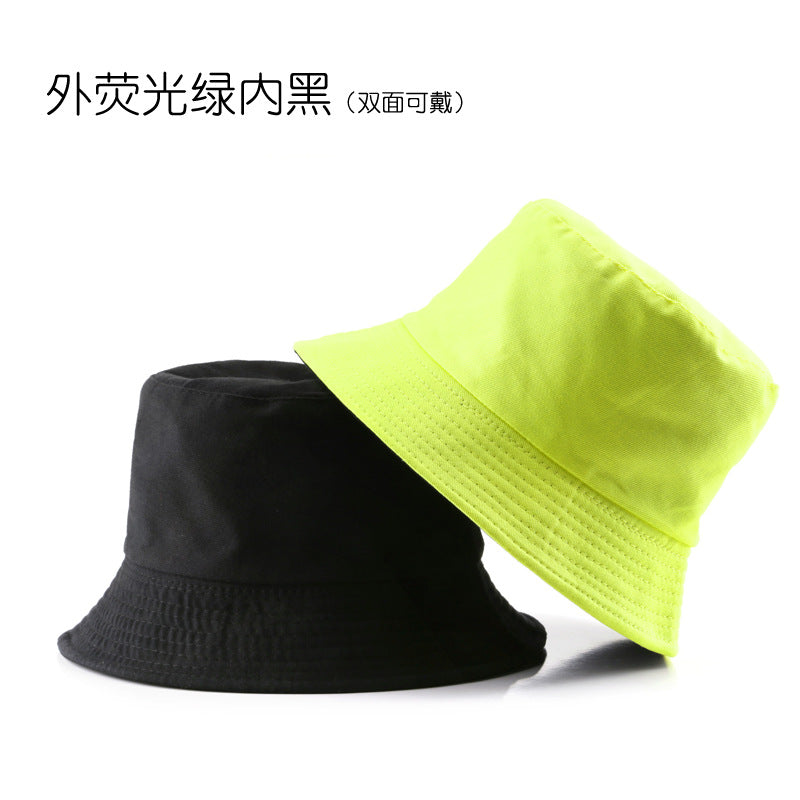 Wholesale Double-sided Solid Color Sunshade Bucket Hat