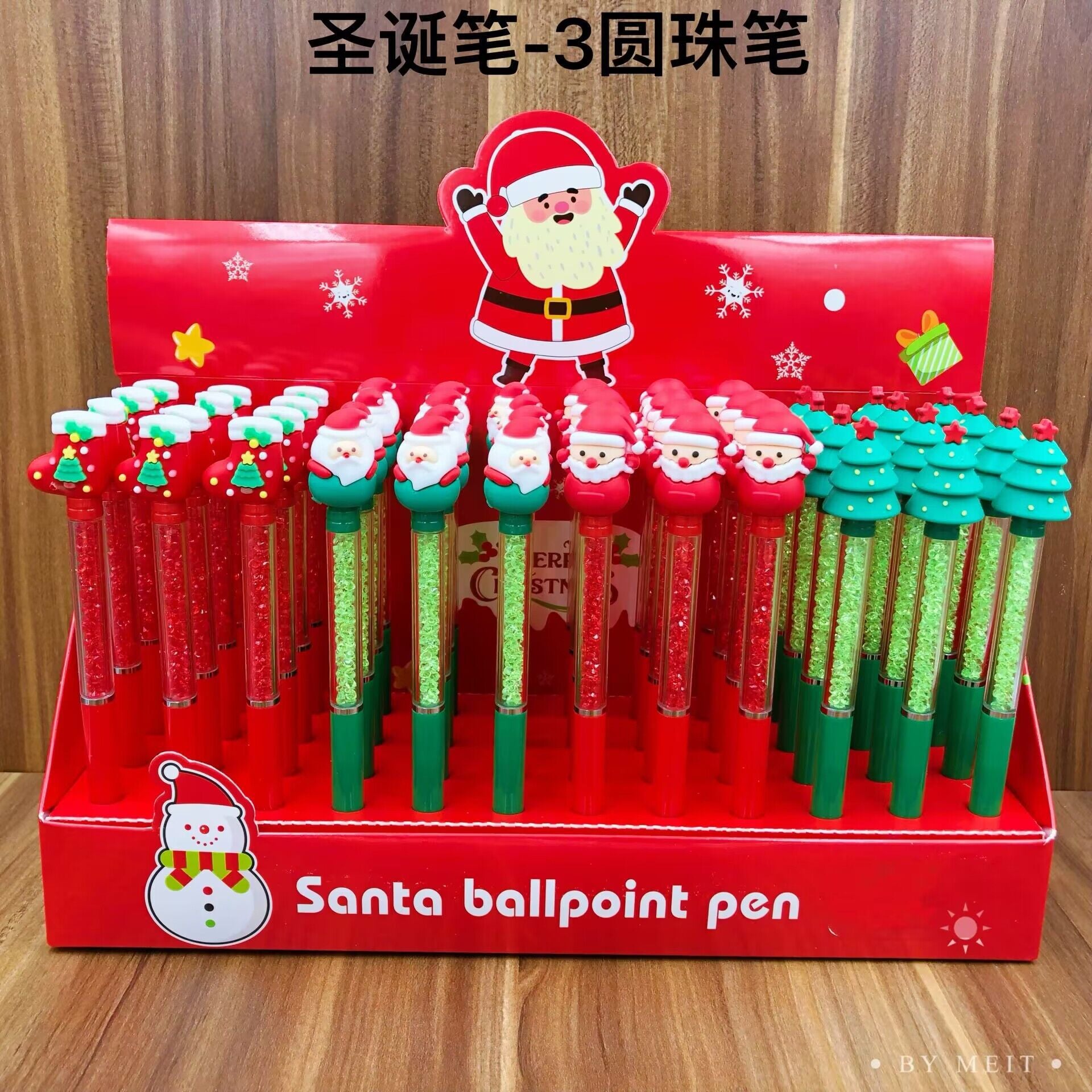 Wholesale 48pcs Cartoon Christmas Crystal Diamond Revolving Ballpoint Pen