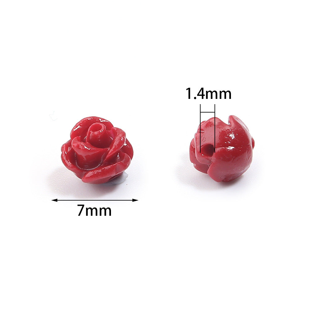 Wholesale 30pcs Colorful Lacquer Carving Powder Pressed Stereo Beads