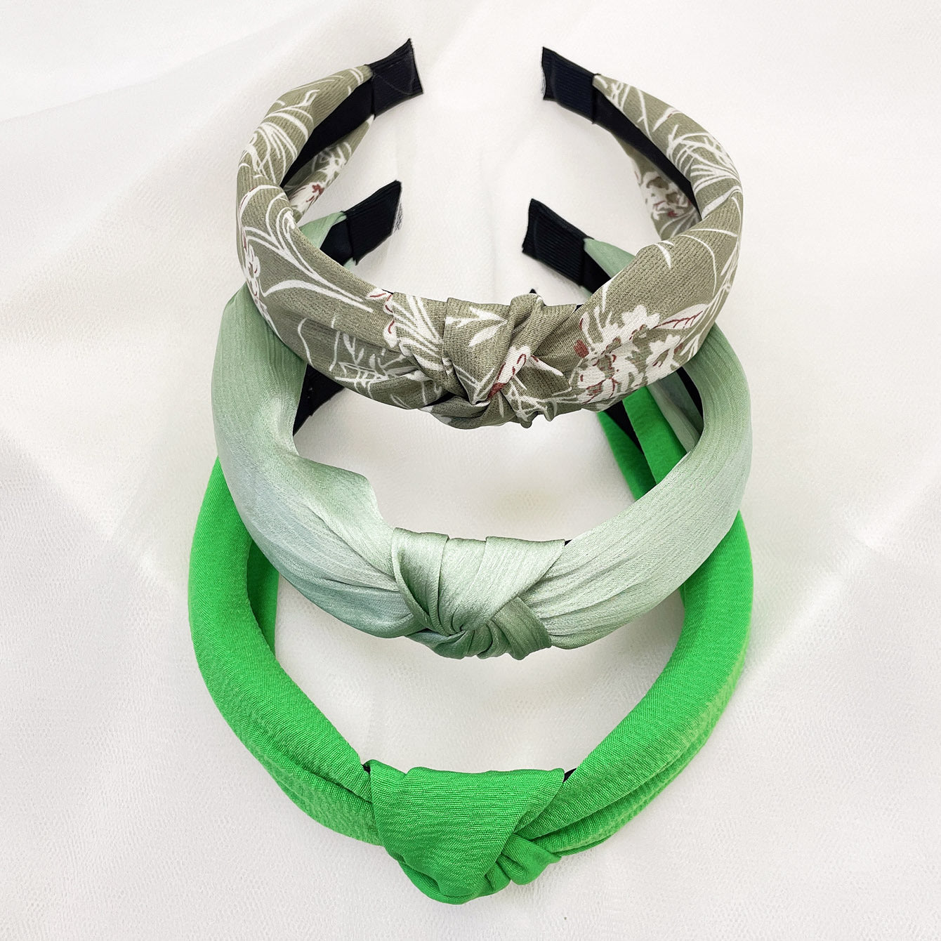 Wholesale Fabric flower cross knot wide edge headband