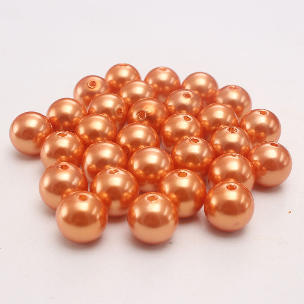 Wholesale 6-30MM Orange ABS Imitation Pearl DIY Loose Beads