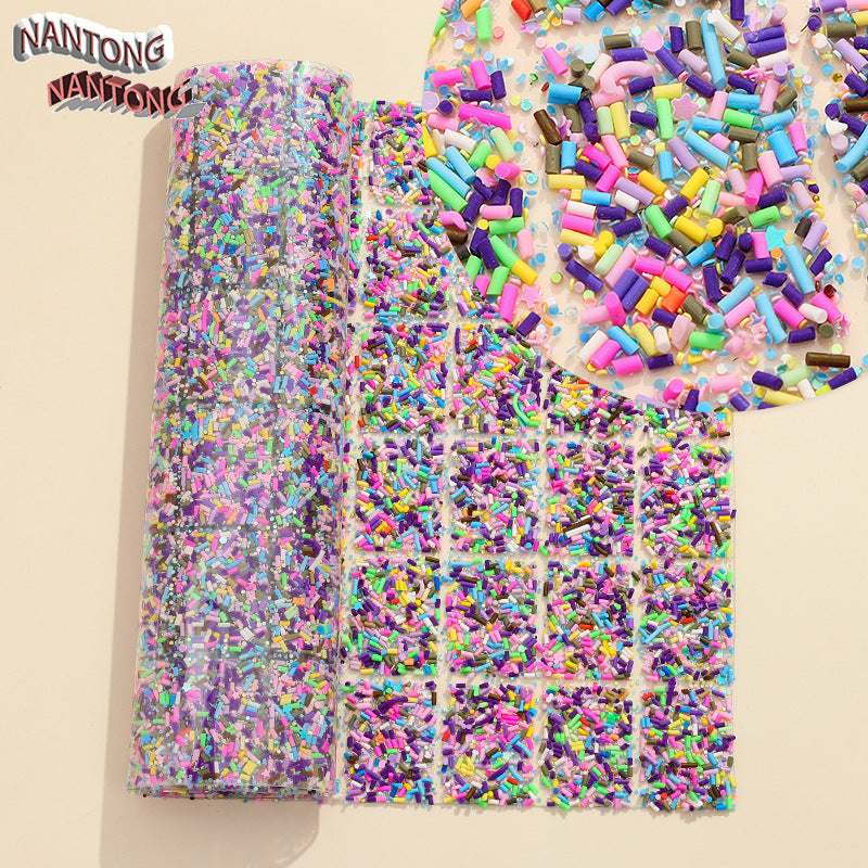 Wholesale Pointed bottom rhinestone with resin cylinder mixed DIY double-sided tape drill piece