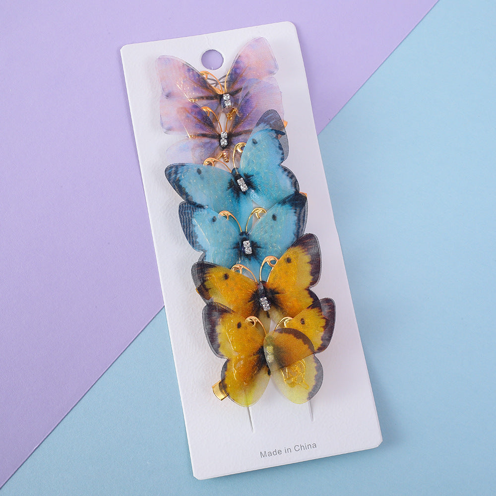 Wholesale Gradient Double Layer Butterfly Cute Pair Clip Fairy Duck Clip Cute Little Princess Hairpin