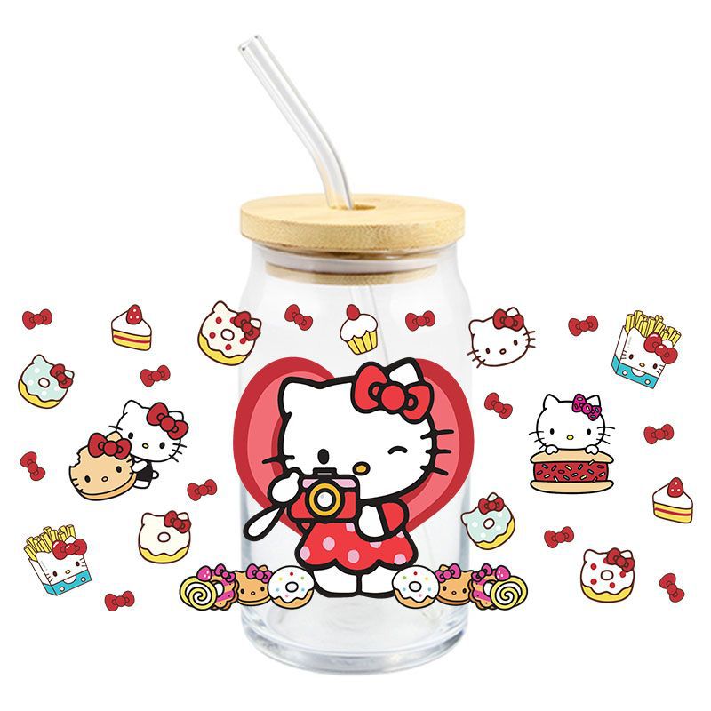 Wholesale 5pcs Cartoon Cute Cat 16oz Cup UV DTF Wraps OLY Exclusive