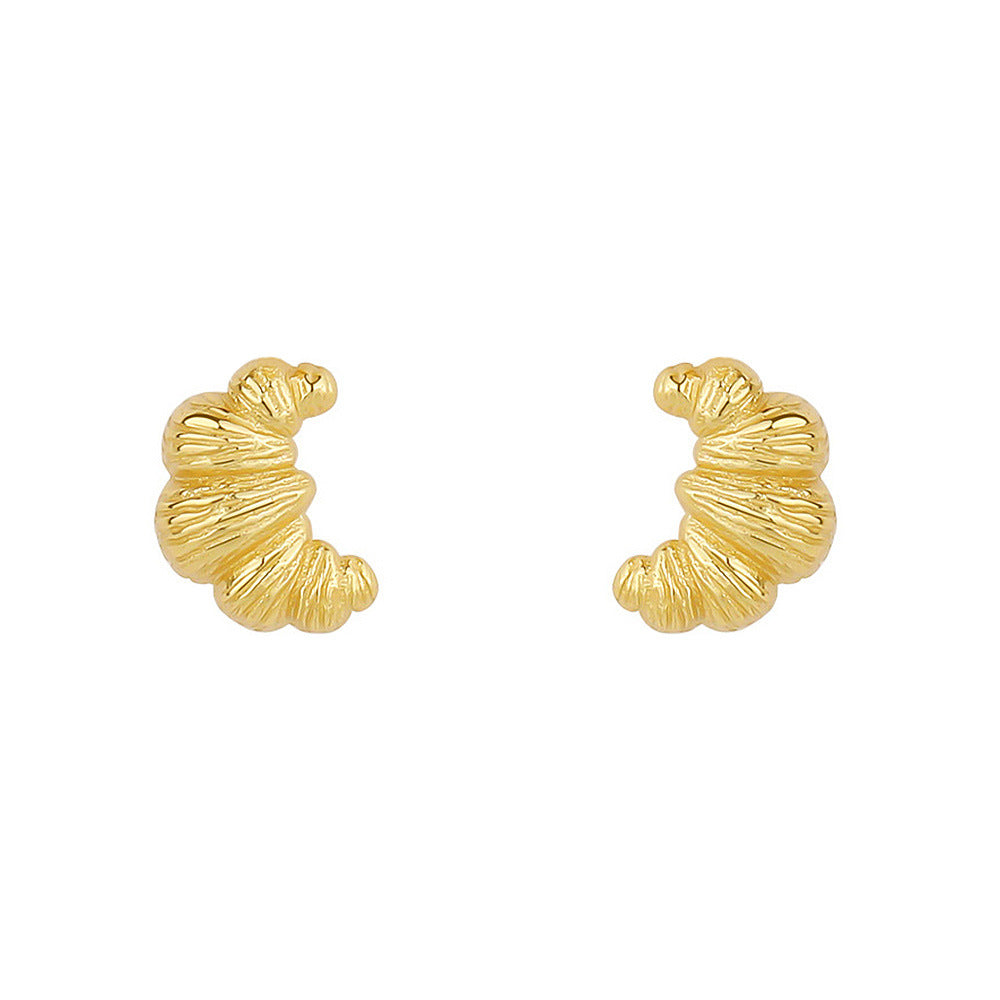 Wholesale S925 Sterling Silver Retro Croissant Necklace