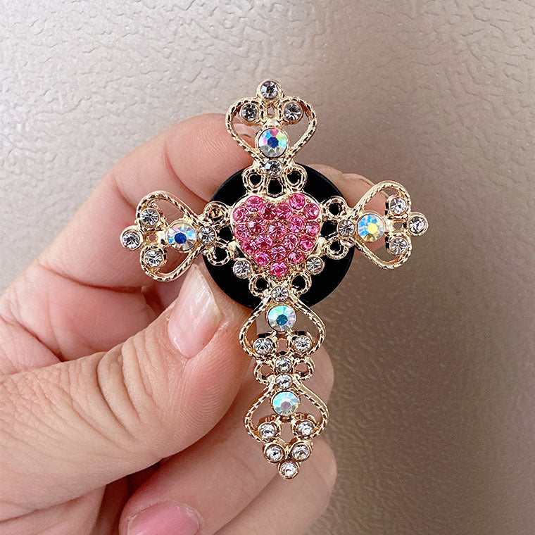 Wholesale Alloy Cross Inlaid Diamond Air Vent Aromatherapy Clip