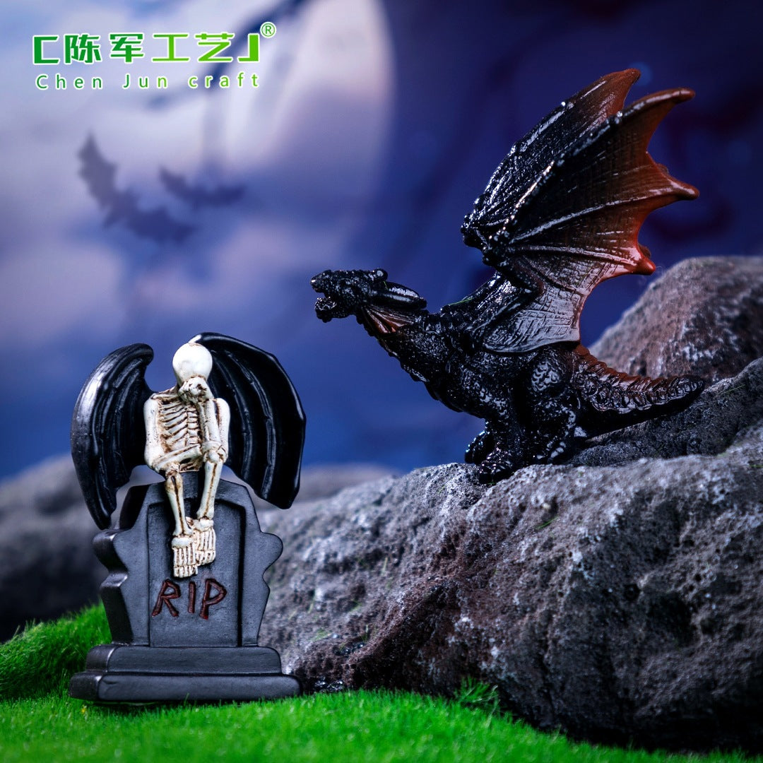 Wholesale Resin  Skeleton Bat Figurine Ornament Home Decor Party Favor