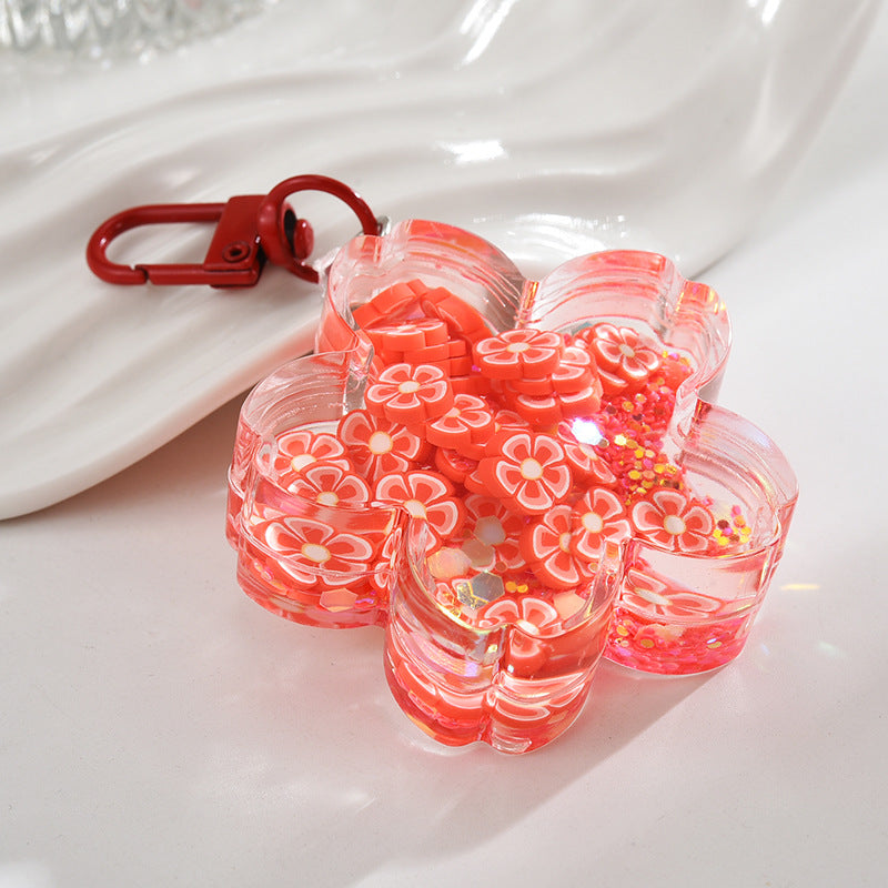 Wholesale Acrylic Oil-Filled Sand Bottle Flashing Luminous Keychain