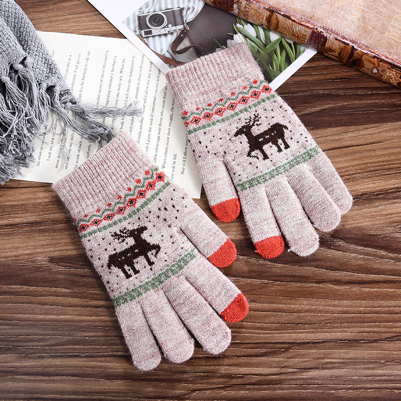 Wholesale Christmas Plush Knitted Gloves